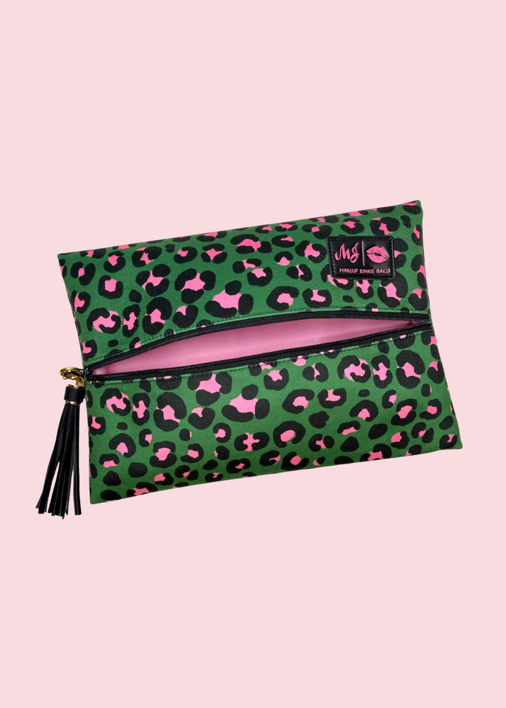 Makeup Junkie Bags - Kelly Leopard Flat Lay [Pre-Order]