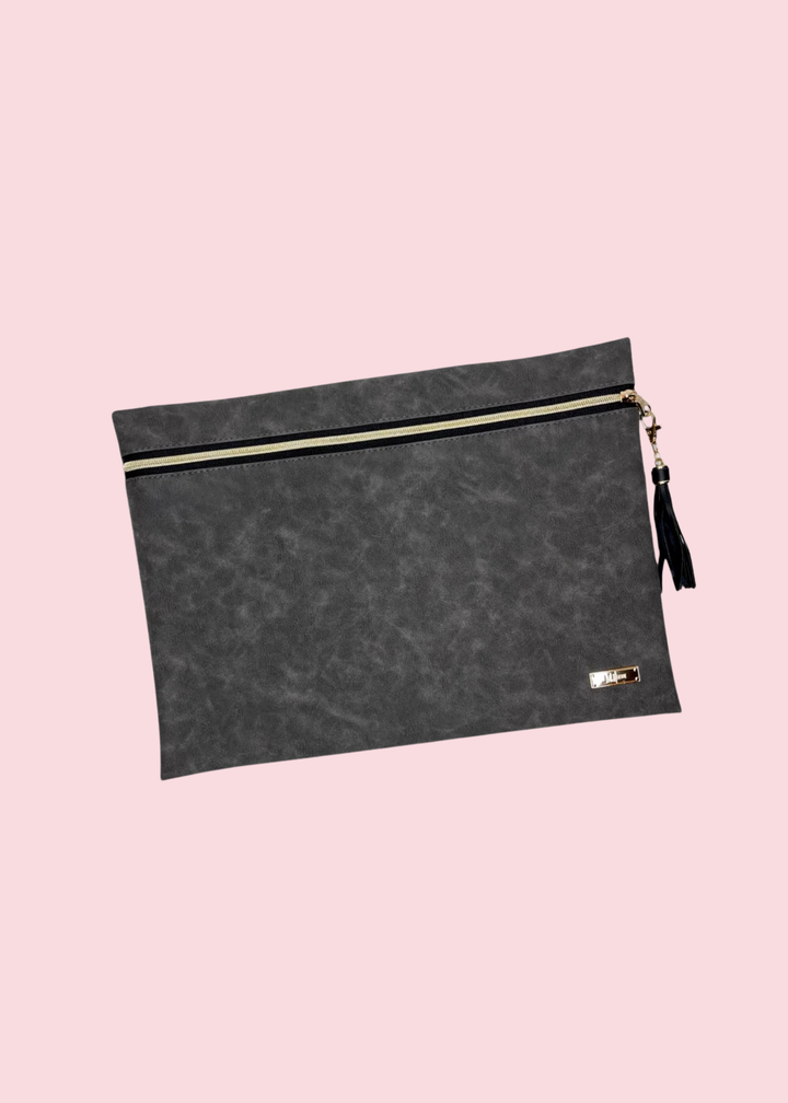 Makeup Junkie Bags - Suede Soul Graphite Luxe Top Zip [Pre-Order]