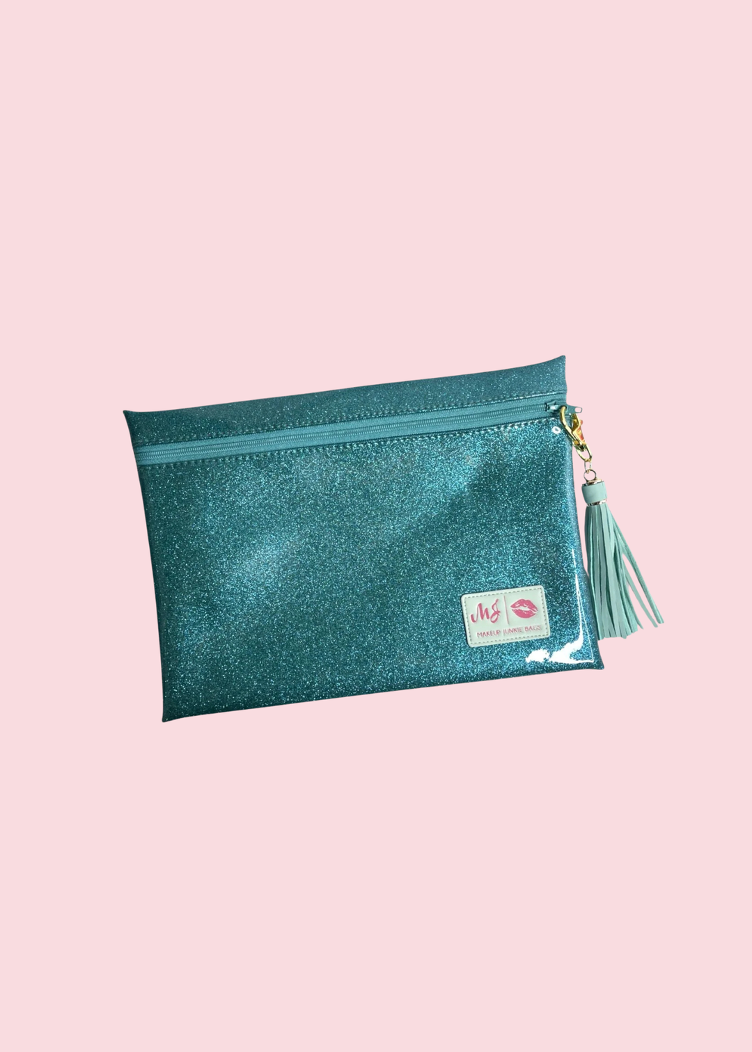 Makeup Junkie Bags - Turquoise Stardust Glitter Travel Bags [Pre-Order]
