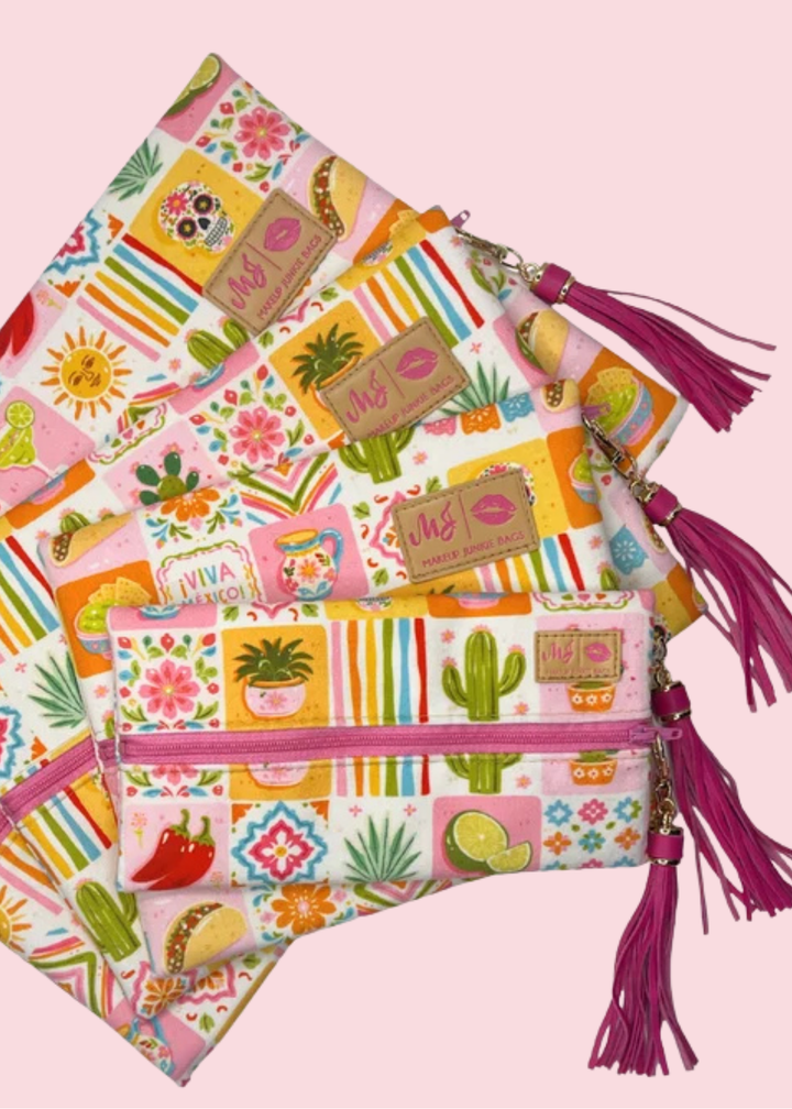 Makeup Junkie Bags - Senorita Sunrise Travel Bags ]Pre-Order]