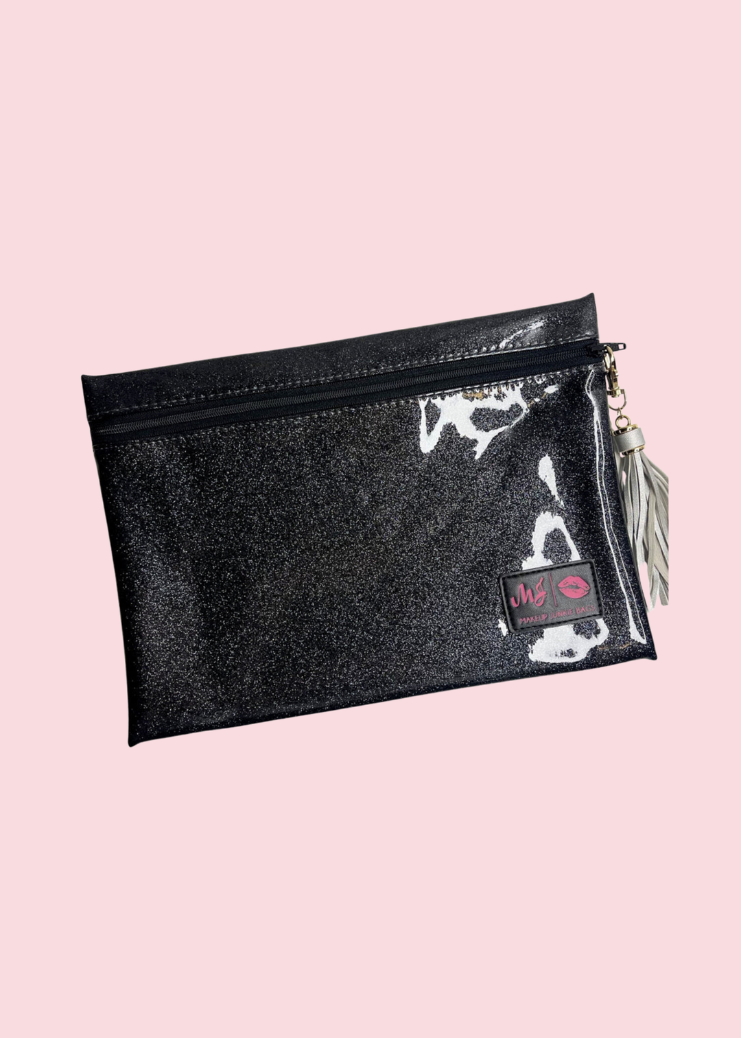 Makeup Junkie Bags - Charcoal Stardust Glitter Travel Bags [Pre-Order]