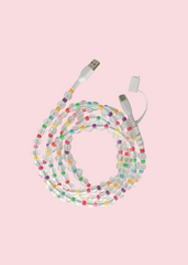 Glamfox - Clear Rainbow Beaded Phone Charger [Dual USB-C & Lightning]
