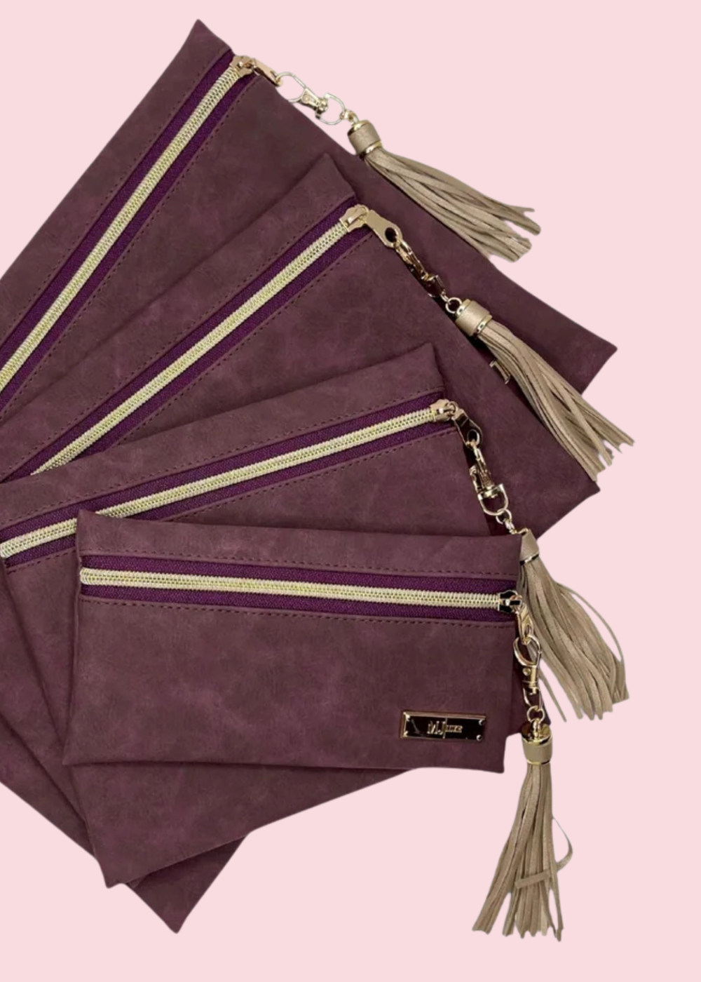 Makeup Junkie Bags - Suede Soul Bordeaux Luxe Top Zip [Pre-Order]