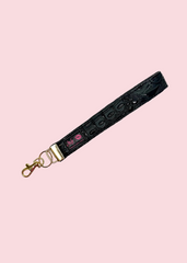 Makeup Junkie Bags - Bubble Gator Onyx Keychain Wrist Strap