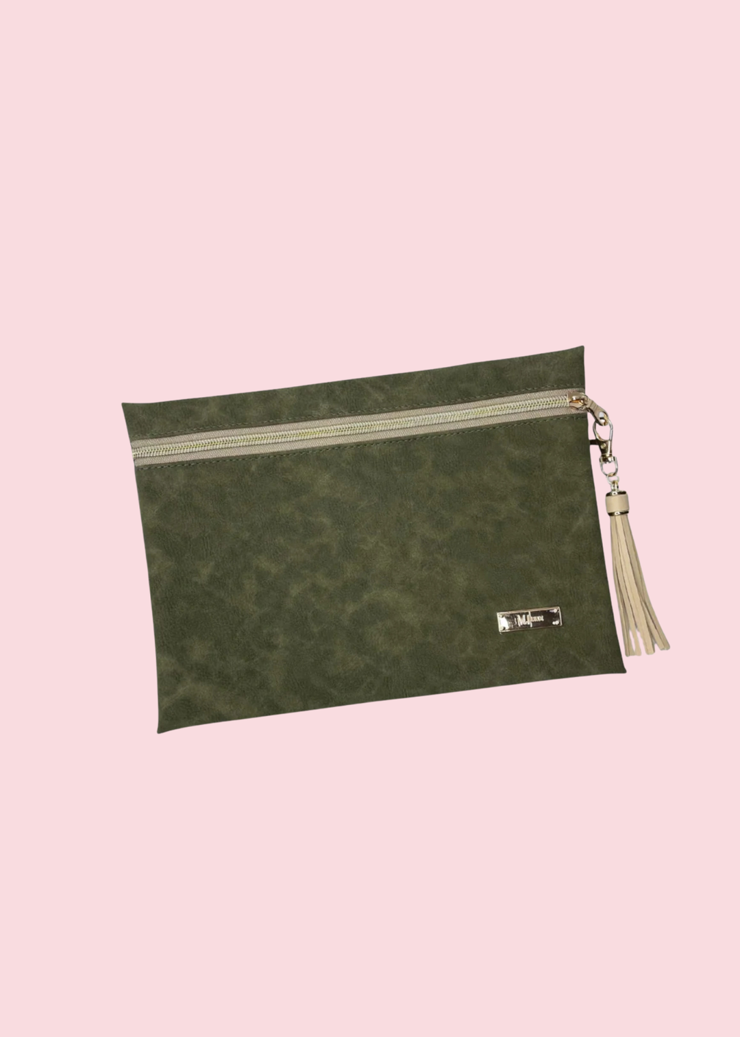 Makeup Junkie Bags - Suede Soul Olive Luxe Top Zip [Pre-Order]
