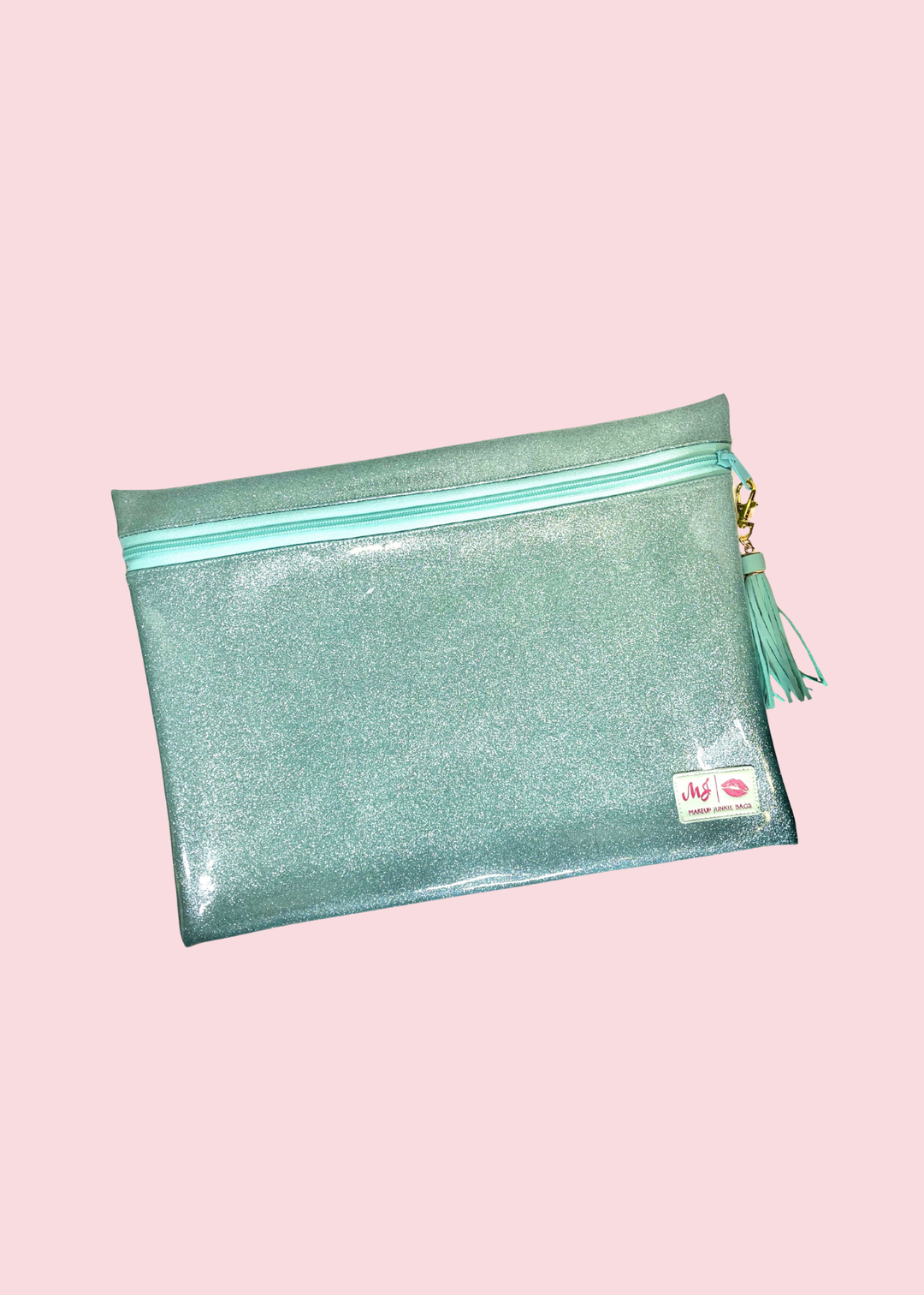 Makeup Junkie Bags - Mint Stardust Glitter Travel Bags [Pre-Order]