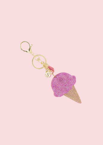 Suzy Q - Pink Ice Cream Keychain