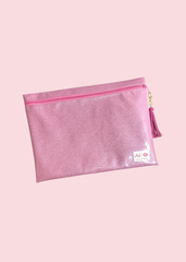 Makeup Junkie Bags - Bubble Gum Stardust Glitter Jumbo Top Zip [Pre-Order]