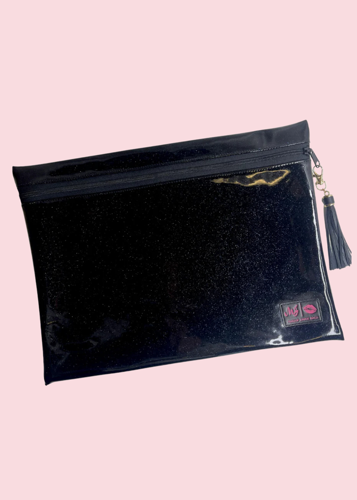 Makeup Junkie Bags - Onyx Stardust Glitter Travel Bags [Pre-Order]