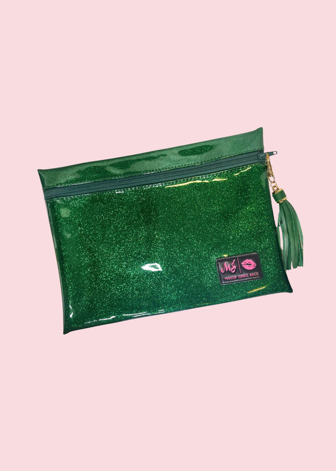 Makeup Junkie Bags - Emerald Stardust Glitter Travel Bags [Pre-Order]