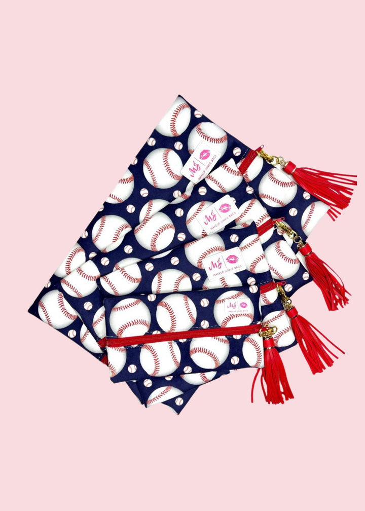 Makeup Junkie Bags - Sports Fan Baseball Flat Lay [Ready To Ship]