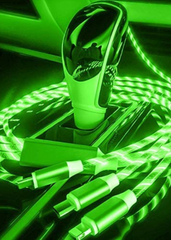 Tech Trendz - Green All in One Flowing Current Light Up Cable