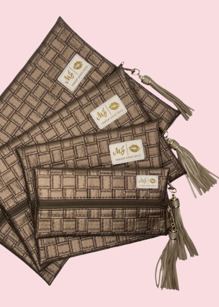 Makeup Junkie Bags - Basket Bronze Travel Bags [Pre-Order]