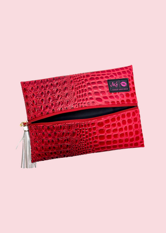 Makeup Junkie Bags - Bubble Gator Ruby Flat Lay Bag [Pre-Order]