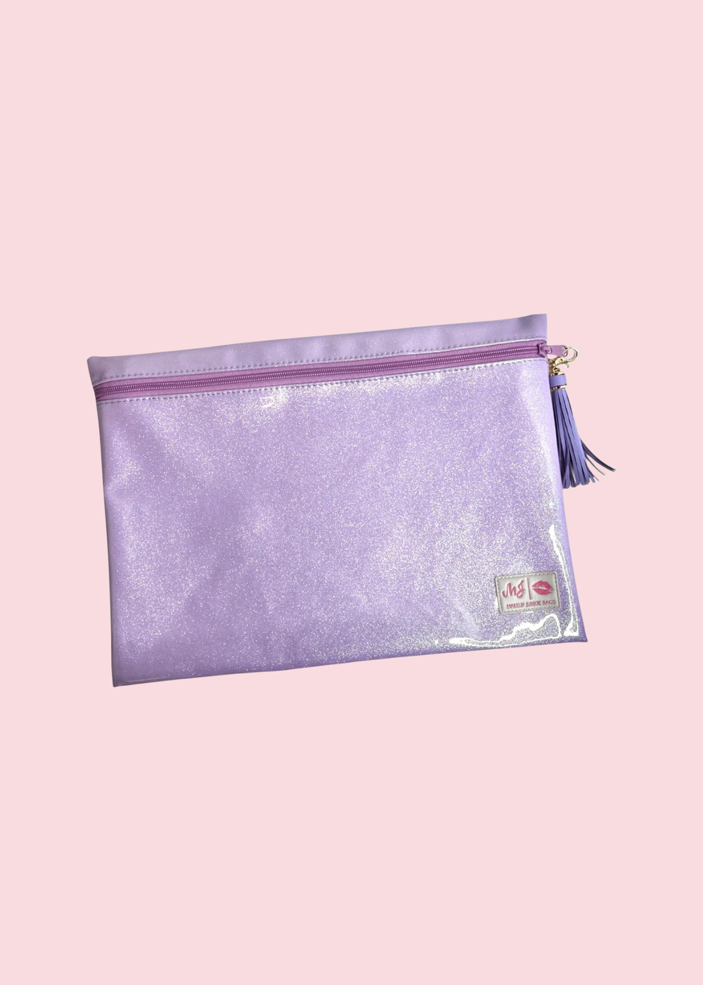 Makeup Junkie Bags - Lavender Stardust Glitter Jumbo Top Zip [Pre-Order]