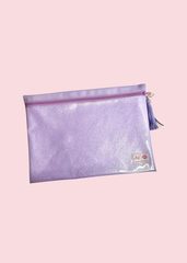 Makeup Junkie Bags - Lavender Stardust Glitter Jumbo Top Zip [Pre-Order]