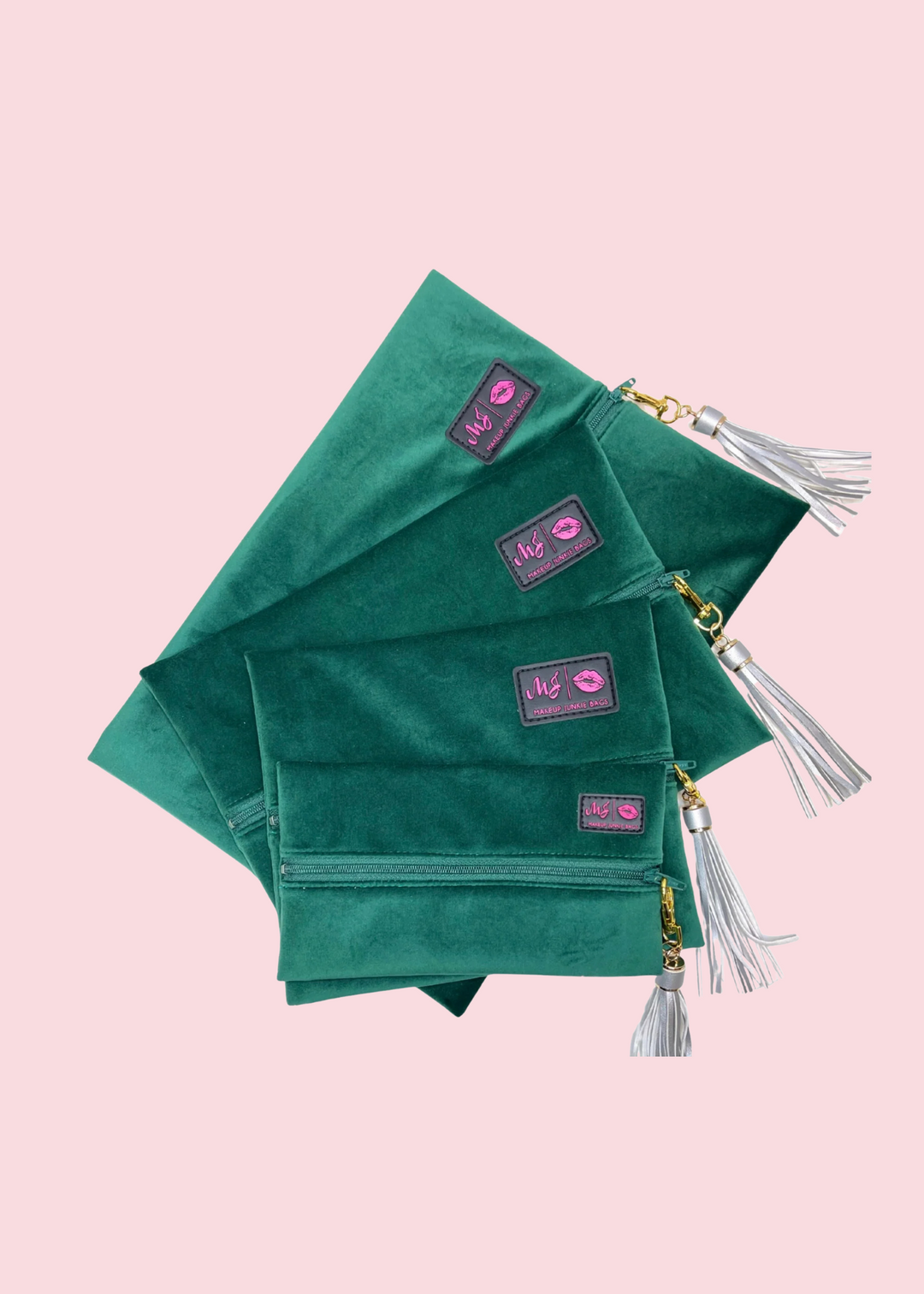 Makeup Junkie Bags - Emerald Flat Lay [Pre-Order]