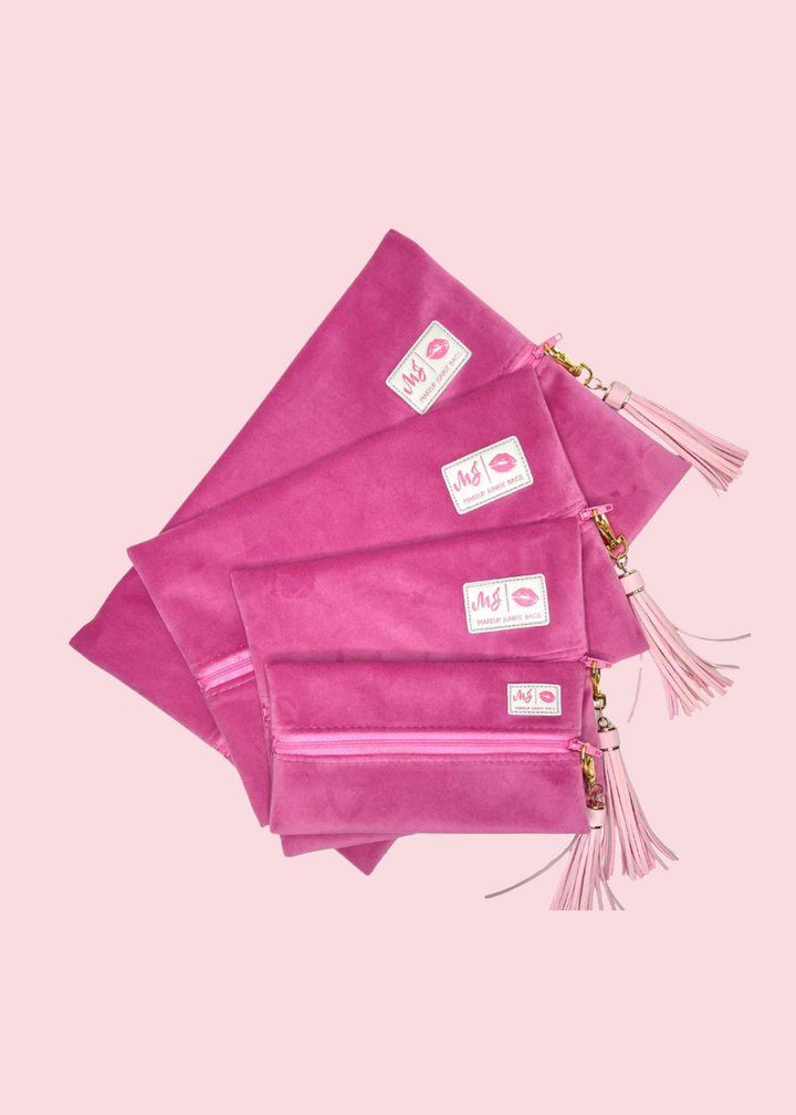 Makeup Junkie Bags - Sweet Pink Flat Lay [Pre-Order]