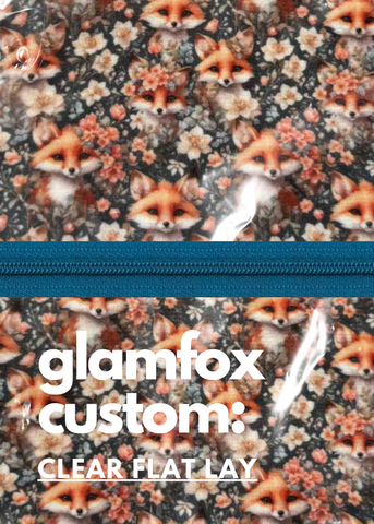 Makeup Junkie Bags - Glam Foxy Clear Flat Lay [Pre-Order] - Ships September