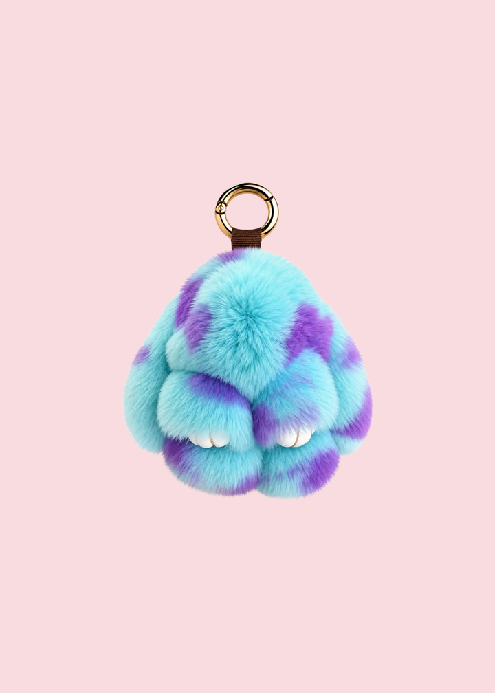 Glamfox - Multi Color Fluffy Bunny Bag Charm [Pre-Order]