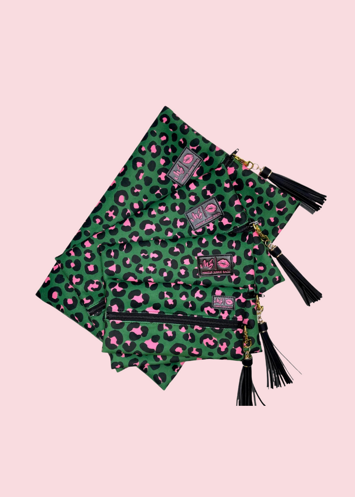Makeup Junkie Bags - Kelly Leopard Flat Lay [Pre-Order]