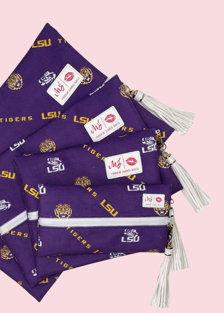 Makeup Junkie Bags - Geaux Tigers! Louisiana State University Travel Bags [Pre-Order]