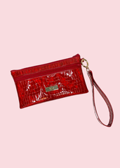 Makeup Junkie Bags - Red Holographic Luxe Demi Wristlet [Ready to Ship] - Glamfox Takeover