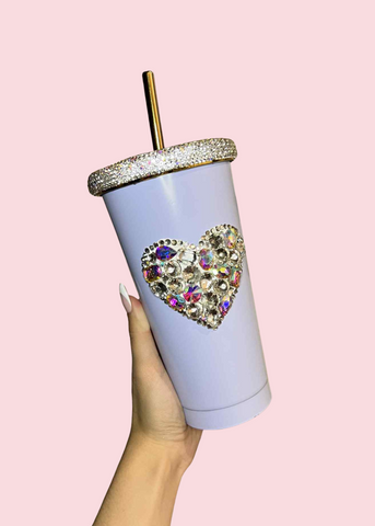 All That Glitterz - Bling Bling Silver Heart Tumbler