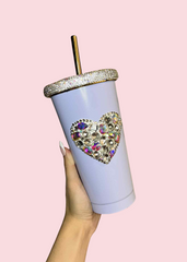 All That Glitterz - Bling Bling Silver Heart Tumbler