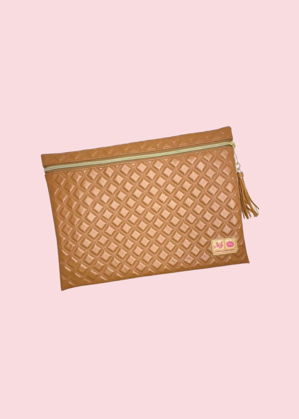 Makeup Junkie Bags - Heirloom Cognac Jumbo Top Zip [Pre-Order]
