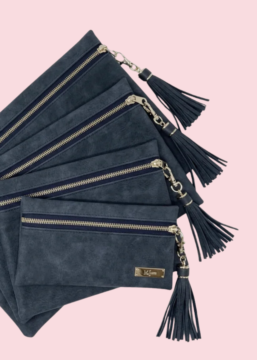 Makeup Junkie Bags - Suede Soul Sapphire Luxe Top Zip [Pre-Order]