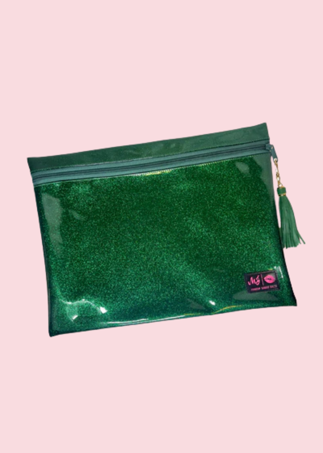 Makeup Junkie Bags - Emerald Stardust Glitter Travel Bags [Pre-Order]