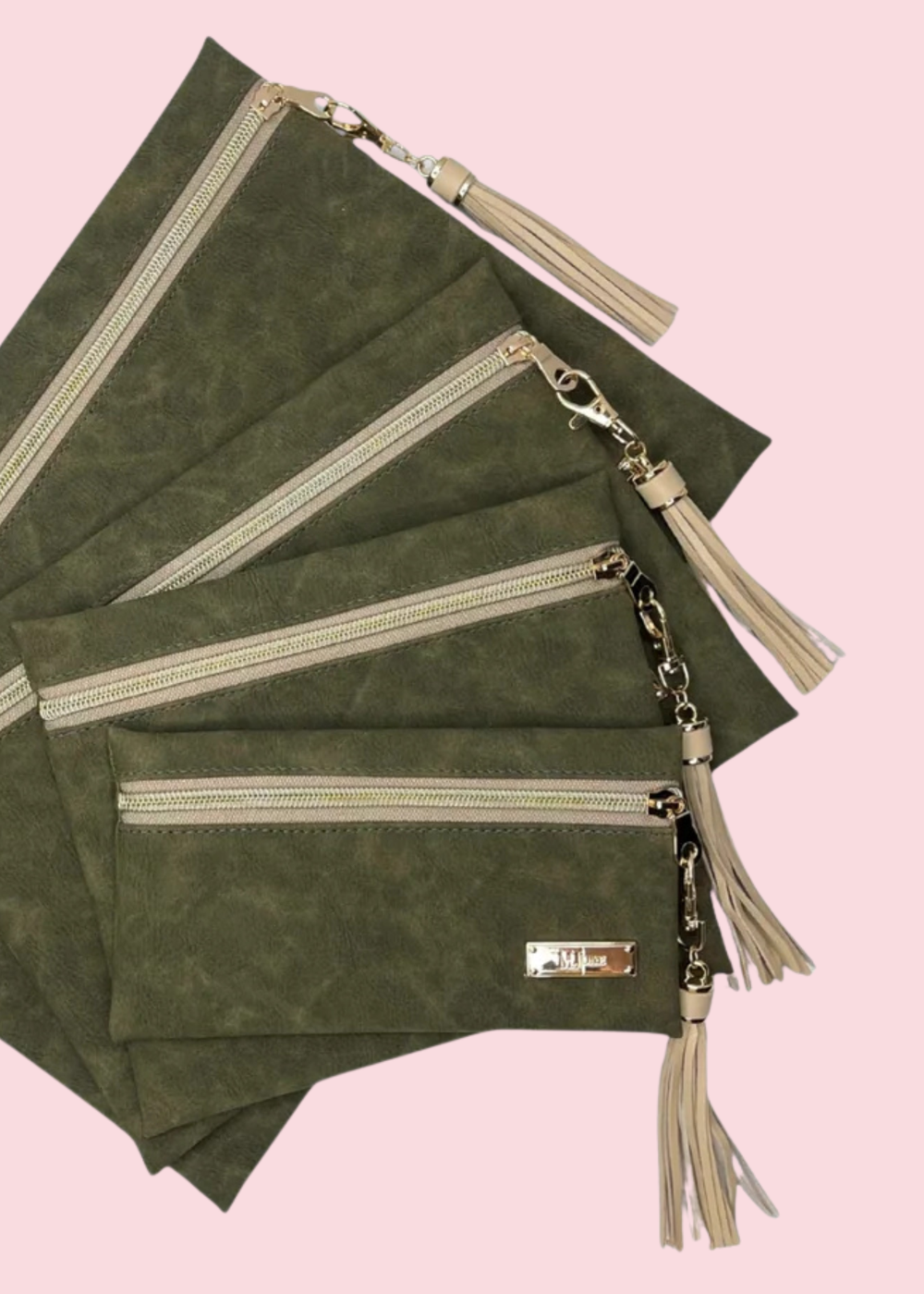Makeup Junkie Bags - Suede Soul Olive Luxe Top Zip [Pre-Order]