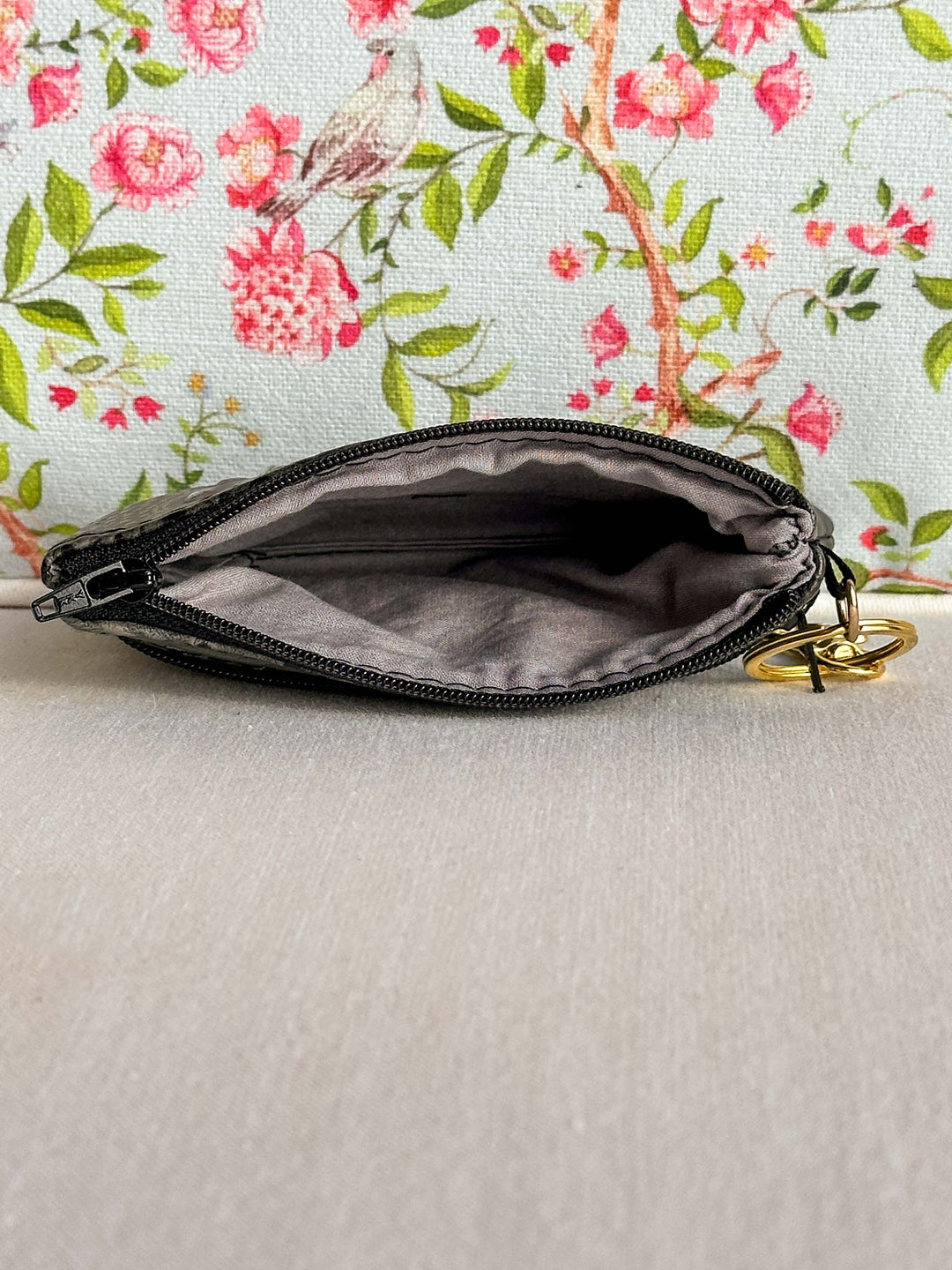 Makeup Junkie Bags - Steel Ostrich Zip It [Ready to Ship]