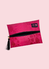 Makeup Junkie Bags - Pink Python Flat Lay [Pre-Order]