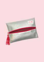 Makeup Junkie Bags - Silver Lining Red Flat Lay [Pre-Order]