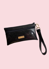 Makeup Junkie Bags - Glitter Onyx Luxe Demi Wristlet [Pre-Order] - Glamfox Takeover