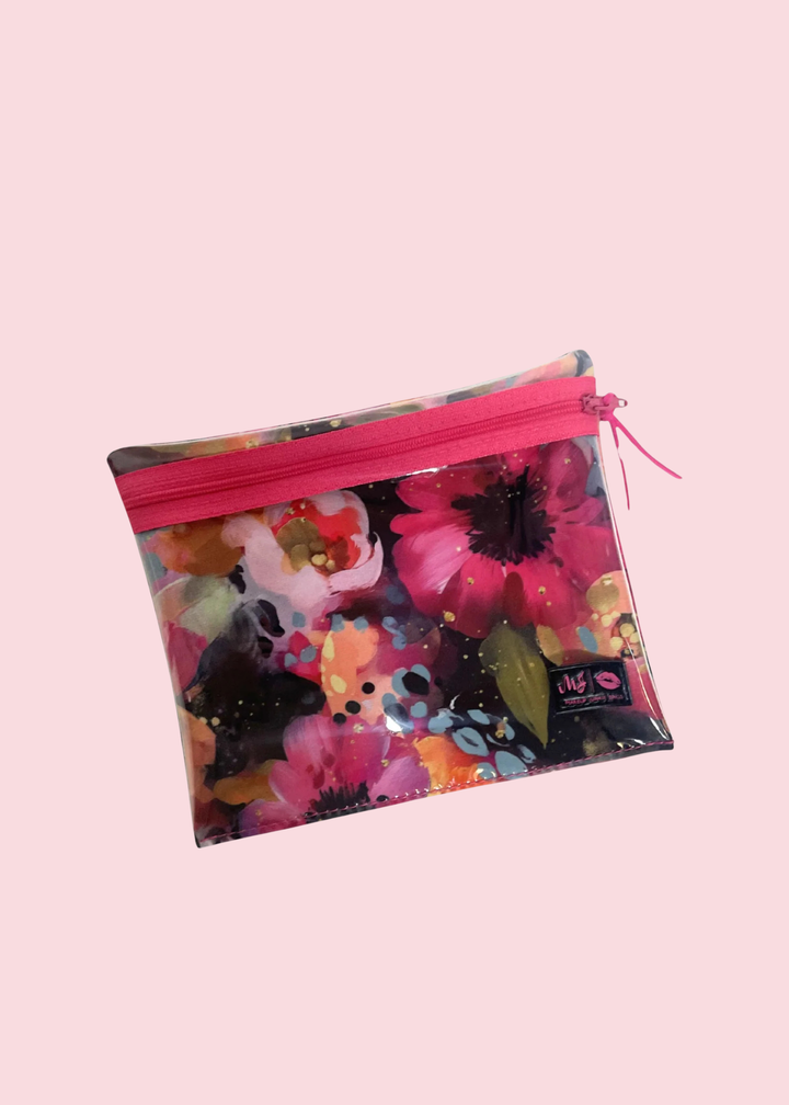 Makeup Junkie Bags - Wild Bloom Zippy Clear Pouch [Pre-Order]