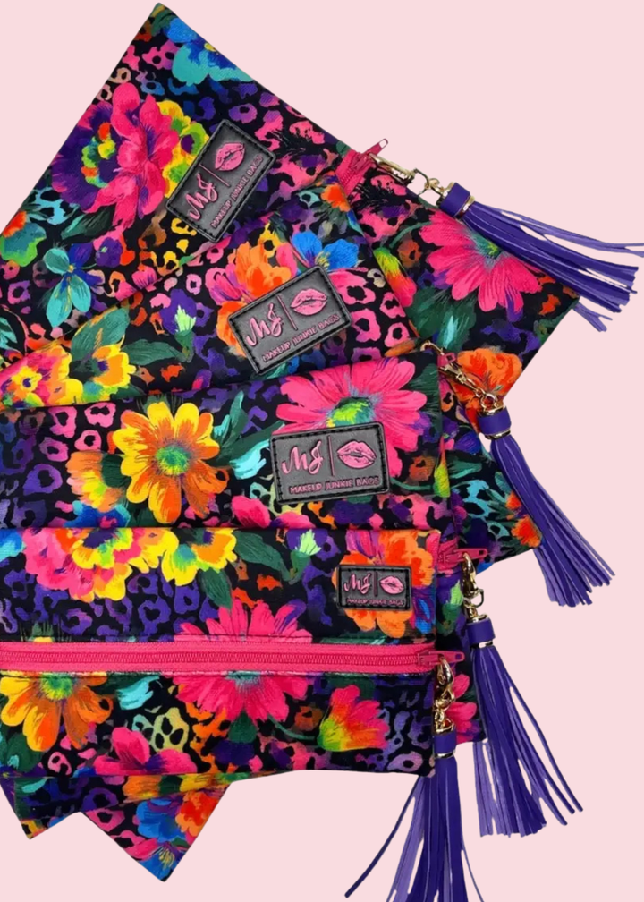 Makeup Junkie Bags - Happy Hour Flower 30A Travel Bags [Pre-Order]
