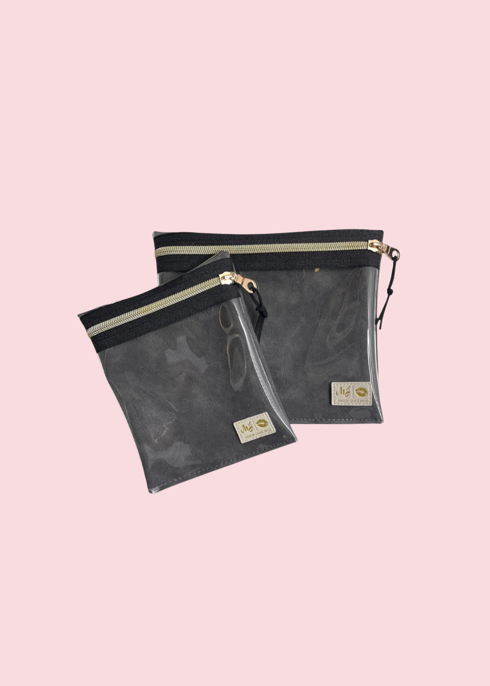 Makeup Junkie Bags - Suede Soul Graphite Clear Zippy Pouch [Pre-Order]