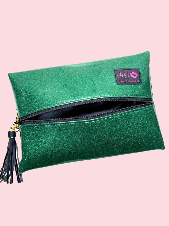 Makeup Junkie Bags - Emerald Glitter [Ready to Ship]