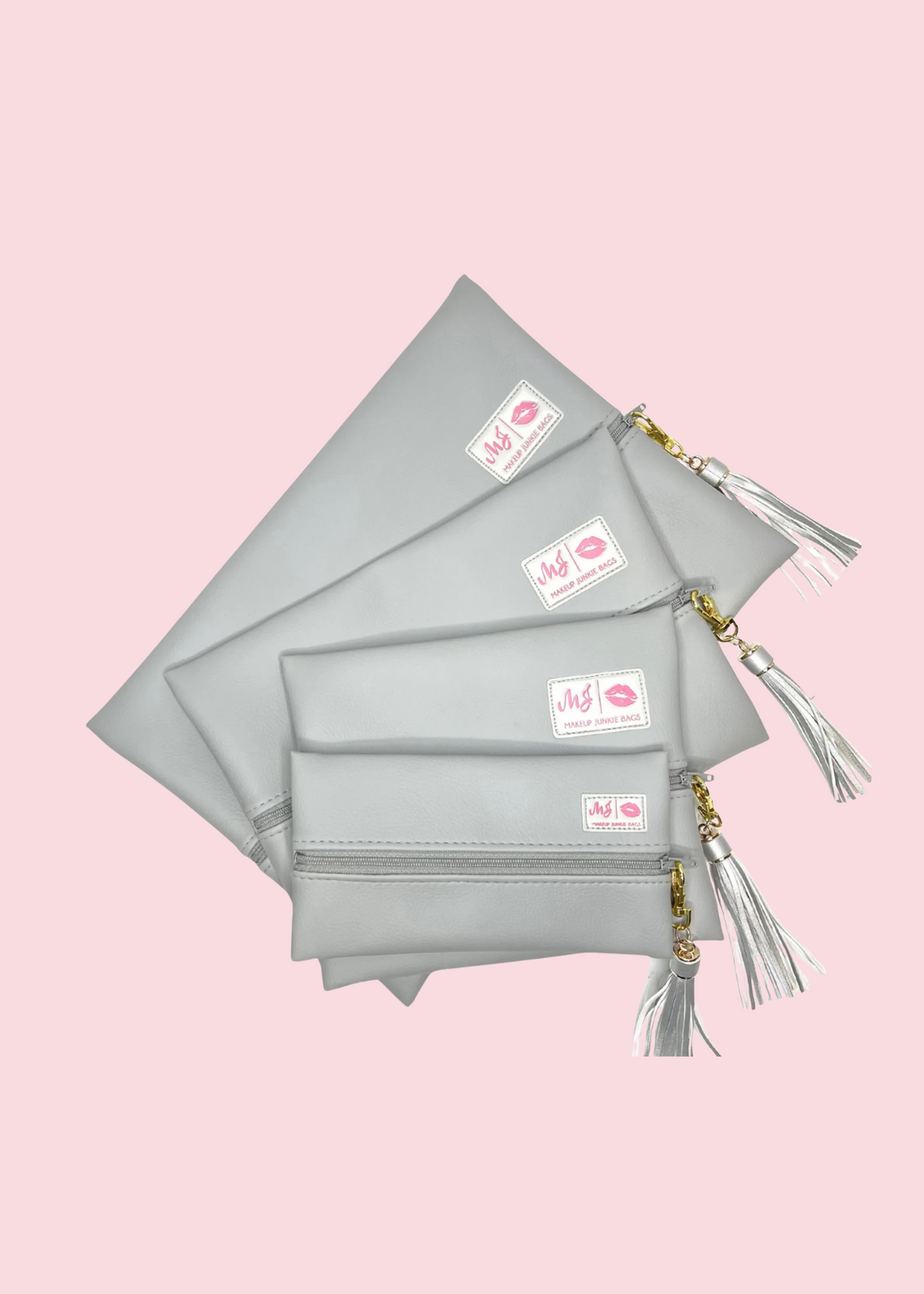 Makeup Junkie Bags -Bella Grey Flat Lay [Pre-Order]