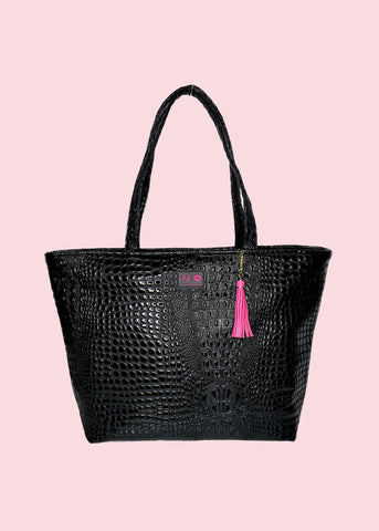 Makeup Junkie Bags - Bubble Gator Onyx Tote [Pre-Order]