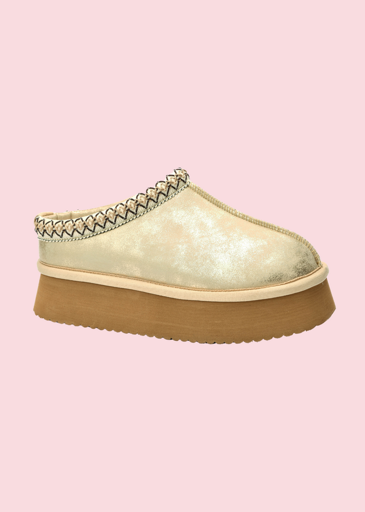 Corkys - Pillow Talk Platform Slippers in Washed Gold