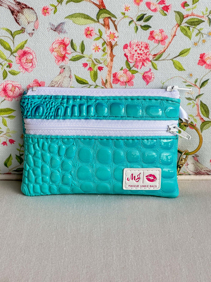 Makeup Junkie Bags - Tiffany Bubble Gator Zip It [Ready to Ship]