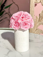Sakura Pink Classic Round Forever Roses - Small
