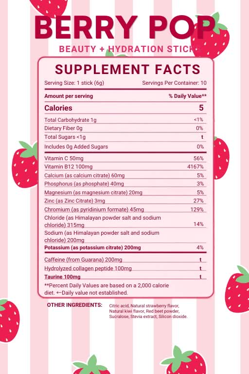 TMLL Beauty Co. - Glow Go Wellness Drinks - Berry Pop