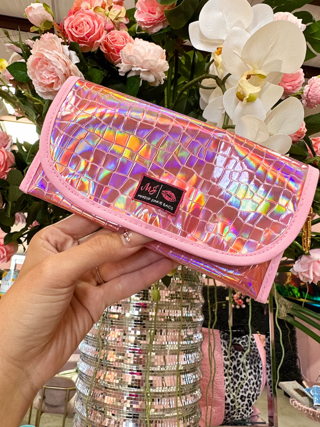 Makeup Junkie Bags - Pink Holographic Sunglass Case [Pre-Order]