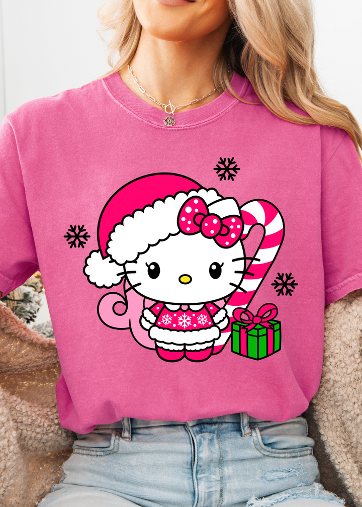 Glamfox  - Santa Kat Graphic Tee