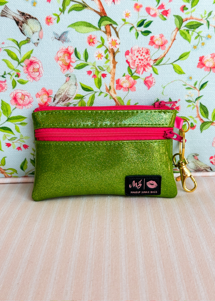 Makeup Junkie Bags - Glitter Limeade Zip It [Ready to Ship]